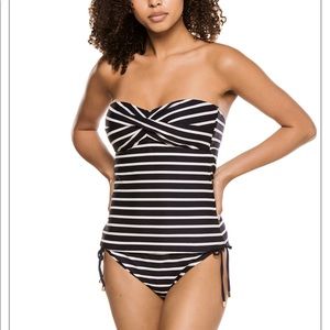 NWT La Blanca Twist Bandeau Tankini Top. Size 8